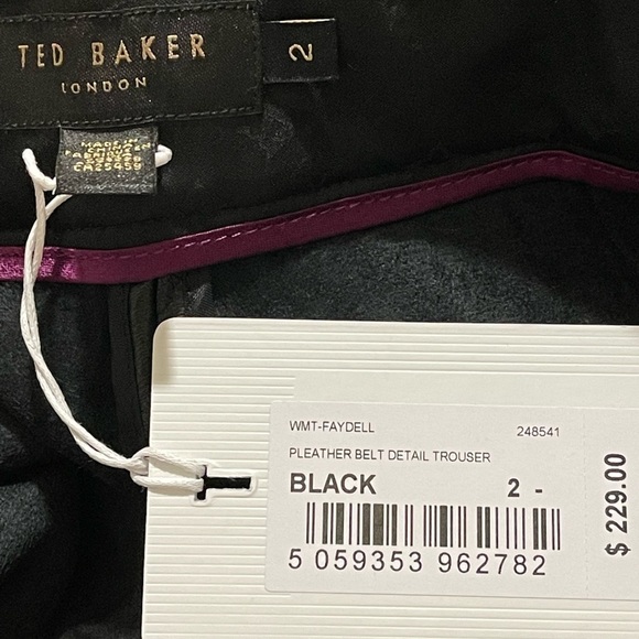 Ted Baker London Faydell Pleather Belted Trousers Sz. 6 - Picture 14 of 15